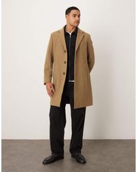 Mango - Cappotto Sartoriale Misto Lana Color Cuoio - Lyst