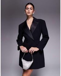 River Island - Tux Style Cinch Waist Blazer Dress - Lyst