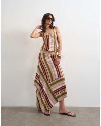 TOPSHOP - Knitted Stripe Full Skirt Co-ord - Lyst