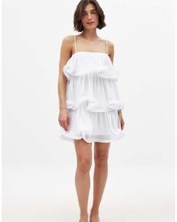 NA-KD - Printed Flounce Mini Dress - Lyst