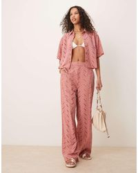 ASOS - Geo Eyelet Relaxed Pants - Lyst