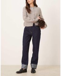 ASOS - Dad Jeans Met Omgeslagen Pijpen En Distressed Boorden - Lyst