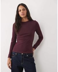New Look - Ribbed Crew Neck Long Sleeved Top - Lyst