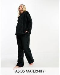 ASOS - Asos Design Maternity Exclusive Lounge Super Soft Fleece Sweat & Pants Set - Lyst