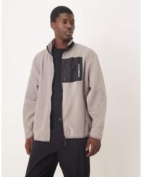 ASOS - Relaxed Fleece Zip Through With Nylon Pocket - Lyst