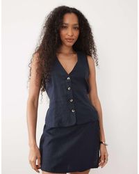 River Island - Linen Blend Waistcoat - Lyst