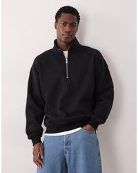 Abercrombie & Fitch - Premium Script Logo 1/4 Zip Sweat Top - Lyst