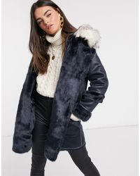 Urbancode Axa - Omkeerbare Shearling-jas Van Imitatiebont - Blauw