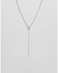 ASOS Chaîne façon lassot avec pendentif géométrique - Argent poli - Métallisé