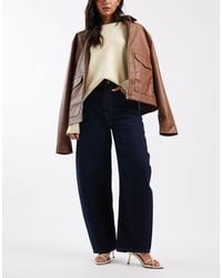 ASOS - High Waisted Barrel Leg Jeans - Lyst