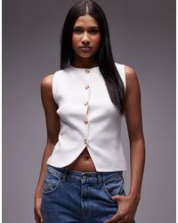 TOPSHOP - Knitted Compact Vest - Lyst
