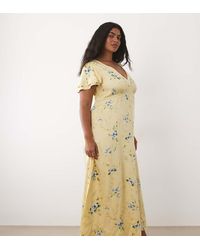 Nobody's Child - V-neck Maxi Dress With Lace Detail - Lyst