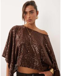 ASOS - Sequin Cape Top - Lyst