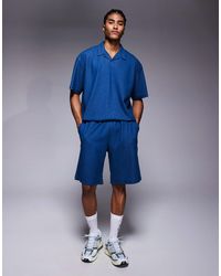 ADPT - Short texturé - denim - Lyst