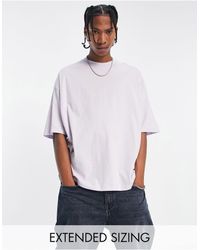 ASOS - T-shirt oversize girocollo lilla - Lyst