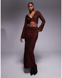 ASOS - Co-Ord Brushed Rib Column Maxi Skirt - Lyst