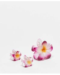 Stradivarius - Set Van 3 Bloemen Haarclips - Lyst