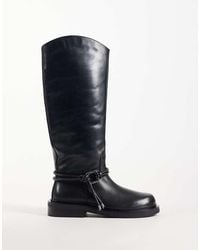ASOS - Carmella Real Leather Boho Trim Riding Knee Boots - Lyst