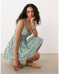 Abercrombie & Fitch - V-neck Smocked Mini Dress Skort - Lyst