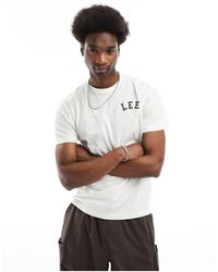 Lee Jeans - T-shirt décontracté avec logo incurvé - écru - Lyst