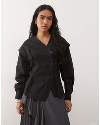 Reclaimed Vintage - Asymmetric Button Up Shirt With Panel Details - Lyst