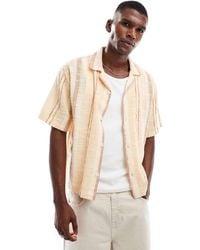 Cotton On - Camisa Color Albaricoque A Rayas De Corte Cuadrado De Cotton On-Naranja - Lyst