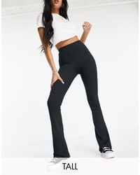 TOPSHOP Denim Petite Ribbed Flare 