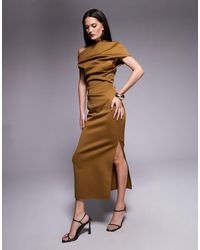 ASOS - – midikleid aus strukturiertem, neoprenartigem stoff - Lyst