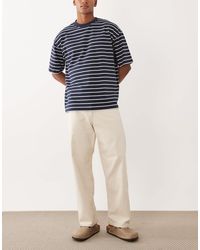 Jack & Jones - Alex - jean baggy à surpiqûres - écru - Lyst