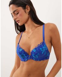 Ann Summers - Neon Moon Floral Lace Padded Plunge Bra - Lyst