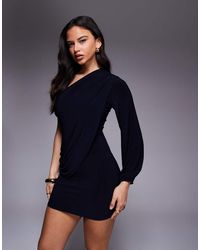 ASOS - Draped One Sleeve Mini Dress - Lyst