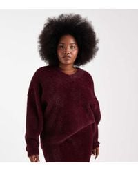 Renee Studio - Plus Exclusive Fluffy Knit V Neck Jumper Co-Ord - Lyst