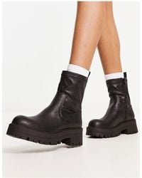 Pull&Bear - Wide Fit Chunky Ankle Boots - Lyst