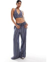 Mango - Broek Met Rechte Pijpen En Gestrikte Taille - Lyst