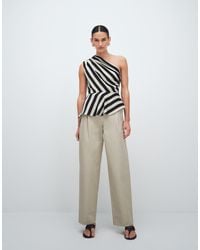 & Other Stories - Cotton Blend Wide Leg Pants With Pleated Detailing - Lyst