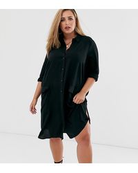 ASOS Asos Design Curve Utility Midi Shirt Dress - Black
