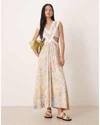 ASOS - Lace Applique Sleeveless Cut Out Maxi Dress - Lyst