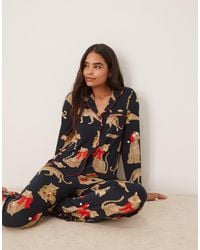 Chelsea Peers - Poly Long Sleeve Camp Collar Pajama Set - Lyst