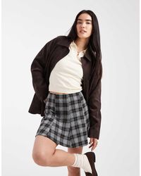 New Look - Check Flippy Mini Skirt - Lyst