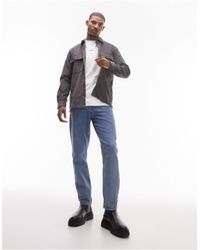 TOPMAN - Camicia giacca a maniche lunghe vestibilità classica color antracite - Lyst
