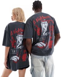 ASOS - Halloween Unisex Oversized T-shirt With Nightmare On Elm Street Prints - Lyst