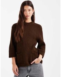ASOS - Knit Sweater With Patch Pockets - Lyst