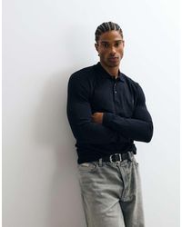 French Connection - Long Sleeve Polo Shirt - Lyst