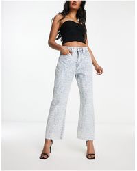 AllSaints - Zoey Logo Printed Straight Jeans - Lyst