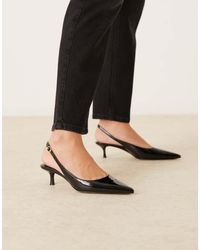 Mango - Faux Leather Pointed Low Heeled Slingback Shoes - Lyst