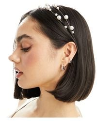 ASOS - Headband With Multirow Pearl And Wire Design - Lyst