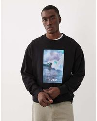 HUGO - Nofintex Graphic Chest Print Sweatshirt - Lyst