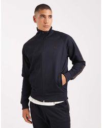 Fred Perry - Giacca Sportiva Con Fettuccia A Contrasto E Tabacco Bruciato - Lyst