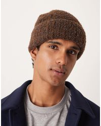 ASOS - – gerippte strickmütze aus bouclé - Lyst