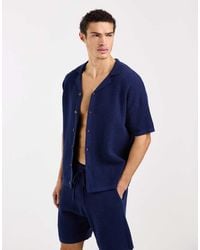 ASOS - Relaxed Knitted Co-ord Revere Polo Shirt - Lyst